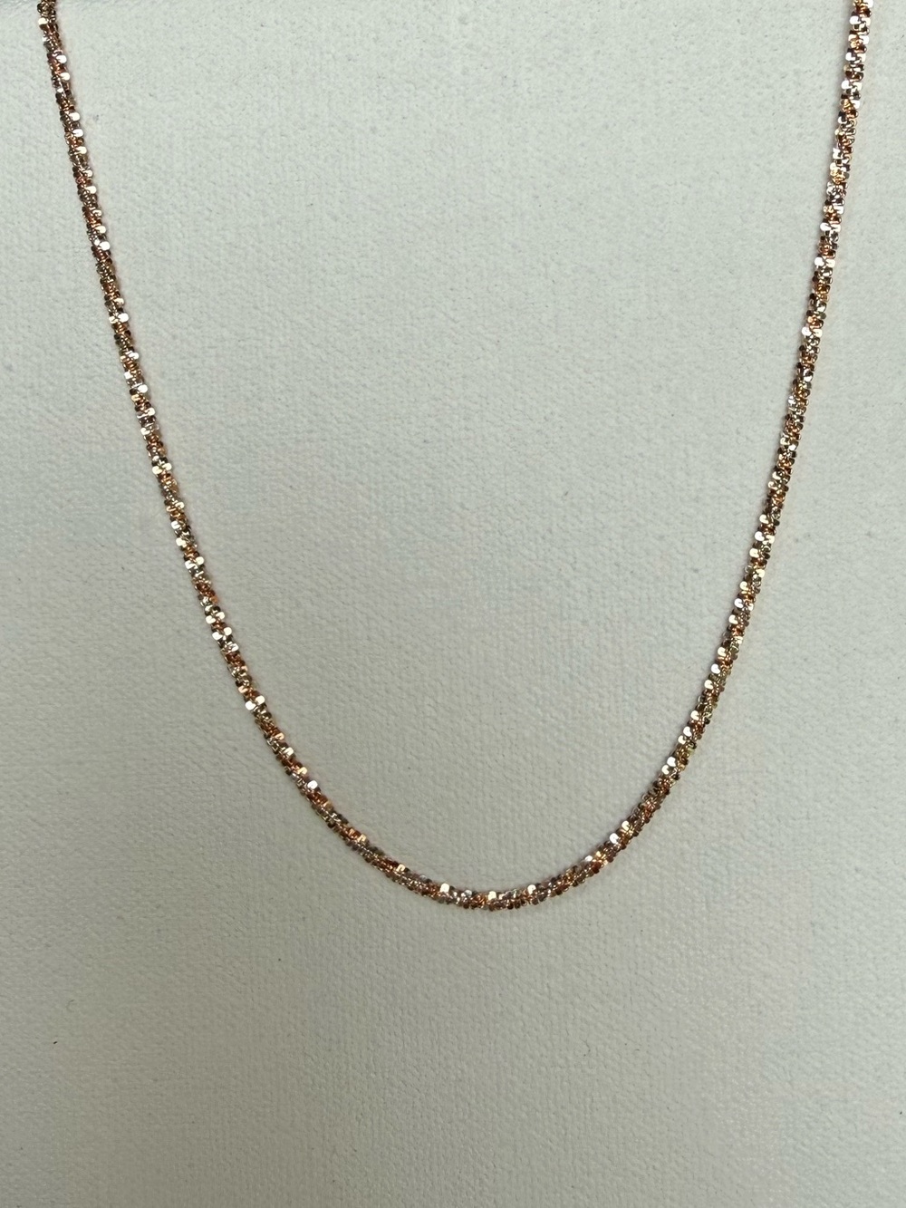 925 Rose Gold Women's Rope Chain Necklace